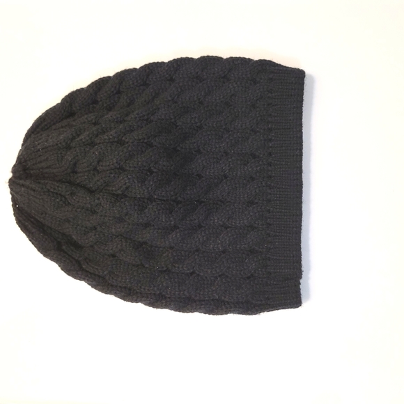 SALE! Black slouchy cable knit hat - Picture 1 of 2